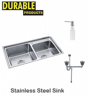 Stainless Steel Sink Double Bowl With Accessories